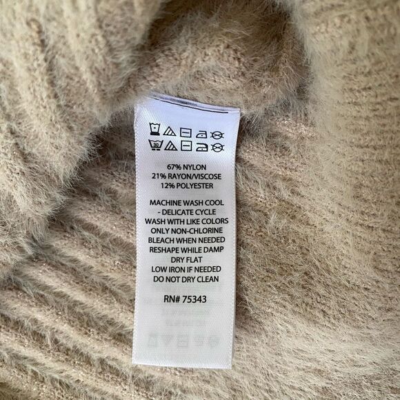 Bailey 44 women S elbow sleeve v-cut collar ribbed sweater tan brand new - Picture 5 of 8